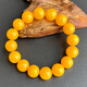 Yuzhi Natural Beeswax Collection Grade Armband Alte Bienenwachs Hühnöl Gelbbber Runde Perlen Männer und Frauen Armband mit Zertifikat Geschenke etwa 13,6 mm G679 Sammlung Waisenkind 22,75g