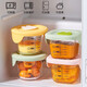 
Children's complementary food box high temperature resistant glass steamable egg custard bowl microwave freezing and freshness for babies Special supplementary food bowl Square taro purple yellow rabbit silicone cover