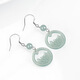 Vzzs Natural A-Grade Jade Blue Water Arendillas de loto de loto Jade S925 Pendientes de estilo antiguo de plata Jade Agua Azul de loto D691