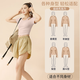 Victoria Traveler Sports T-shirt Women's Yoga Short Sleeve Top Pilates Training Fitness Summer With Chest Pad Hollow Running Suit Powder XL