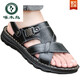 Woodpecker [Real Cowhide] Top layer cowhide thick-soled massage sandals men's genuine leather summer men's sandals casual beach shoes Brown 9928 (Top layer cowhide + massage bottom) 38