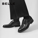 Belle Men's Shoes Business Formal Leather Shoes Casual Height Soft Sole Leather Shoes 10503AM3 Black - Single Liner 41