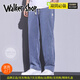 Walker Shop高端男士牛仔裤夏季薄款休闲裤男直筒宽松阔腿牛仔裤子男 1048黑色 XL 【135-155斤】
