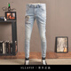 Sllavif Light Color Jean déchiré pour hommes pour hommes Slim Feet Elastic haut de gamme Brand Hot Diamond Diamond Water Water Pantalon Men's Pantal