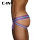 C-IN2 summer new men's mesh sports butt-exposed sexy U-convex low-waisted double thong pants for men 6825RT purple 505- 1 piece S suitable for 2 feet 1-2 feet 3 waist (28-30 size)