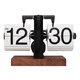 Momen mechanical automatic page-turning clock, retro Nordic simple style clock, living room personalized desktop creative ornament solid wood base clock