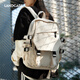 Landcase school bag for men and women, middle and high school college students backpack, college style backpack, Japanese style Harajuku all-match travel bag 1218 white