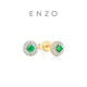 The same 18K gold emerald diamond stud earrings from Chow Tai Fook ENZO mall as a gift for mother EZV7981 EZV7981