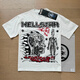 Ziweiqi hermosa impresión de letras retro pareja moderna camiseta de manga corta 691 agua de lavado negro s