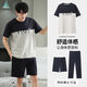 Hengyuanxiang Pyjamas Herren Sommer Purer Baumwollanzug Dünne Shorts Shorts Zwei-teilige Sommer-Baumwoll-Löser-Heimkleidung HD9928 Kurzärärmig-Shorts Anzug Herren N L 100-125jin [Jin gleich 0,5 kg]