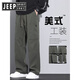 JEEP SPIRIT吉普美式潮牌工装裤子男宽松直筒伞兵裤2025夏季薄款运动冲锋休闲 9856-军绿色 M 【商家】90~110斤