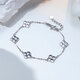 Meluxe pt950 platinum four-leaf clover crushed ice bracelet platinum anniversary gift birthday gift for girlfriend single side about 6.06g-16+3cm