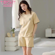 Modal Pyjamas Frauen neuer Sommer reines Baumwollshorts Einfacher lässiger Baumwollstil für Outdoor -Kleidung. Z9855 M empfohlen 80-100jin [Jin ist 0,5 kg]