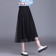 Mesh skirt for women, Spring and Autumn 2025 new summer drape high waist slim pleated long skirt covering hips 1369 American black* mesh fairy skirt XL (recommended [125Jin[Jin equals 0.5 kg]-140Jin[Jin equals 0.5 kg]])