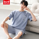 
Catman MIIOW summer pajamas men's modal thin short sleeve shorts casual plus size two pieces YS9717 L Recommended -130Jin [Jin equals 0.5 kg]