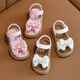 Yumiya Sandalias para niños Girls 2024 NUEVA Princesa Linda Princesa Anti-Slip Interior y al aire libre zapatos de playa de moda para bebés 1105-Sandals/rosa 30 Tamaño Longitud interna 18.5cm