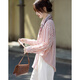 Demana contains natural linen, autumn relaxed prologue lapel striped shirt, hidden flesh petite shirt, women's top
