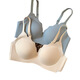 Dünne Unterwäsche von Frauen ohne Spuren, gesammelte, drahtfreie Seitenbrust, große Brüste, kleine Schlafverstellung fester Tasse BH-Z-Wellen, brauner XL (36/80ABC)