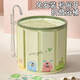One-click folding, no installation bath bucket, swimming bath bucket, newborn baby swimming thickened children's bath tub, green monster 65*70 basic model (cushion + drainage)