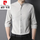 Pierre Cardin High-End Kleine Forderungs-Land-Baumwoll-Hemd 2025 Frühlings- und Herbst-Langarm-Hemd Casual Inner Inner Chinese Kragen dünne Hemd 9930 Weiß S 165