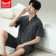 Catman MIIOW pajamas men's summer short-sleeved shorts summer thin men's men's style can be worn with loose casual large size home clothes 6624 men's style M standard (high 165100 Jin [Jin equals 0.5 kg])