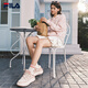 Fila offizielle Frauenschuhe Herbst neue Brettschuhe Radieschen Schuhe dicker Brot Schuhe Freizeitschuhe Sportschuhe Milch weiß/Rauch Rosenpulver-gr 37.5