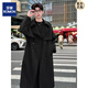 ROMON 2025 new mid-length men's windbreaker large size loose suit collar coat double-breasted over-the-knee coat tea coffee color XL 150-170Jin Jin is equal to about 0.5 kg