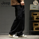 Jeep Spirit Fashion Trendy Brand Loose Front Casual Sports Bants Мужские летние летние дышащие все матч-стройные рабочие брюки 2024ZGX-9856 Хаки 2025 м.