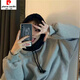 Pierre Cardin 2025 Nouveau sweat épais à capuche gris Nouvel automne et hiver européen lâche paresseux veste de longueur 13886 Sweatshirt noir s