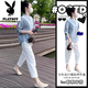 花花公子（PLAYBOY）夏季穿搭一整套感时尚套装女2025新款洋气减龄衬衫休闲裤套装 黑色单裤看图-旗舰款 M _建议80-100斤
