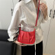 Women's 2025 Spring New Fashionable Wrinkled Shoulder Bag Versatile Crossbody Bag Fashionable Armpit Bag 6252 Red