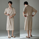 
Xuanliang nightgown men's summer thin ice silk short-sleeved integrated pajamas high-end bathrobe home clothes