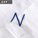JEEP SPIRIT男士亚麻翻领短袖T恤宽松衬衫领上衣服有带领T棉麻料T恤麻布夏装 9711黄色 3XL