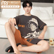 Modal Pyjamas Herren Sommer Baumwolle kurzärmelig dünne Stil plus Fett Plus-Size Cartoon Teenager Student Big Boy Anzug kurzer WB1517 3XL Empfohlener Größe 185, Gewicht 180-2