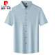 Pierre Cardin Summer Mulberry Silk Mulberry Silk Camiseta de manga corta Fashion Fashion Fashion Fashion Free Free Iron Iron Iron Terry Men rojo 1 GR-3519 Camisa gruesa a cuadros de manga corta M 165