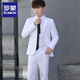 Luo Meng suit men's Korean version slim fit jacket groomsmen groom wedding business professional formal small suit men burgundy M