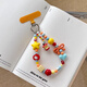 Mobile phone lanyard mobile phone case bracelet dopamine apple core ins colorful pendant handmade cute beaded mobile phone chain yellow star orange bow apple pendant bracelet/without clip