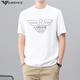 
FALAMAONE 2025 summer new men's round neck short-sleeved T-shirt pure cotton trendy T-shirt middle-aged men's short-sleeved T-shirt top white 1518 M 165