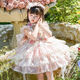 
Mikoshan girl Lolita Princess Dress Summer New Style Monet Garden Dress Flower Fairy Lolita Skirt [No Accessories] Pink + bow tail 140