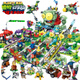 Plants vs. Zombies full set of toys Chinese building blocks blind box assembled dinosaur farm men and women gifts Crazy swimming pool backyard party battle 1105 pieces