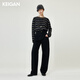 Keigan/Eröffnungsraum Ruf Gott Hosen vier Jahreszeiten importiert japanische modische Drei-Druck-Linie hohe Taille Straight Jeans Frauen VTG Fliesen Blau M 36
