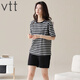 
VTT pure cotton pajamas for women in summer pure cotton shorts shorts summer new young ladies home clothing set V short sleeve suit: YZT9855 M