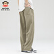 Big Mund Monkey (Paul Frank) Amerikanische trendige Eisseide-Gelegenheitshose für Sommer dünne, schnell trocknende kühle, lockere Herren mit weit langen Hose Khaki 6628 [offizielles authentisch] M [Empfohlen 90-125 Jin [Jin gleich 0,5 kg]]