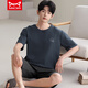 
Catman MIIOW summer pajamas men's modal thin short sleeve shorts casual plus size two pieces YS9717 L Recommended -130Jin [Jin equals 0.5 kg]