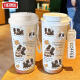 膳魔师（THERMOS）开心小狗保温杯不锈钢学生专用咖啡杯手拎便携新款男女水杯高颜值 DX1047蝴蝶结墨猫+配挂绳 陶瓷内胆