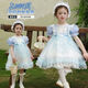 Girls 2025 Spring New Frozen Princess Elsa Dress Girls Fashionable Knited Picture Color 100