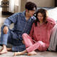 Cat Man (MiiOW) Autumn and Winter Sandwich Couple Pajamas Women Wedding Newlywed Red Large Size Lapel Air Cotton Thin Quilted Home Clothes Men CY Male 3415 Female 2315 3XL Male