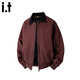 CHOCOOLATEit pure cotton lapel jacket men's autumn new trendy loose Japanese casual jacket Angora red L