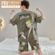Modal Pyjamas Herren Sommer Baumwolle kurzärmelig dünne Stil plus Fett Plus-Size Cartoon Teenager Student Big Boy Anzug kurzer WB1517 3XL Empfohlener Größe 185, Gewicht 180-2