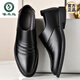 Woodpecker leather shoes men's summer authentic breathable men's casual business formal wear height-raising and pedaling to work black derby 6189 four-season black 39